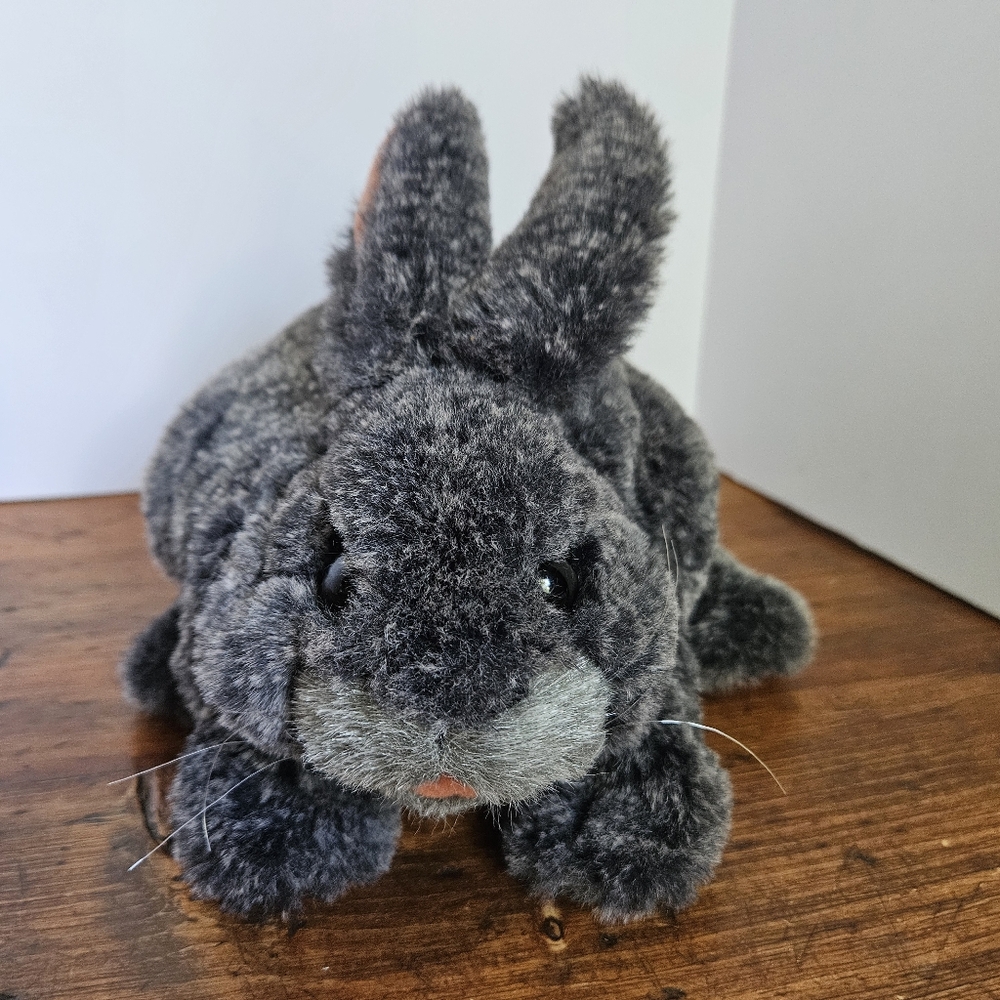 Folkmanis Gray Bunny Rabbit Plush Hand Puppet Toy Chubby Bunny Grey
